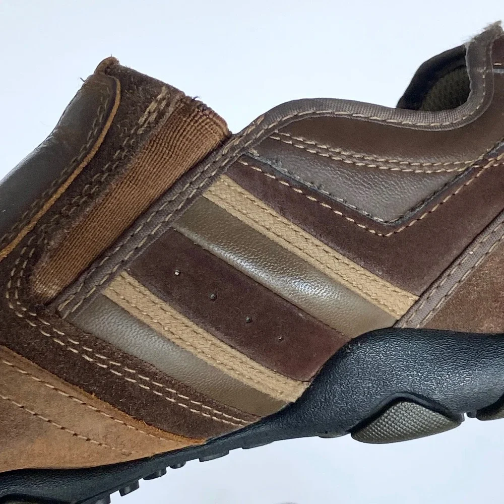Skechers Relaxed Fit Memory Foam Brown Leather Loafers Extra Wide Mens 8.5 64275